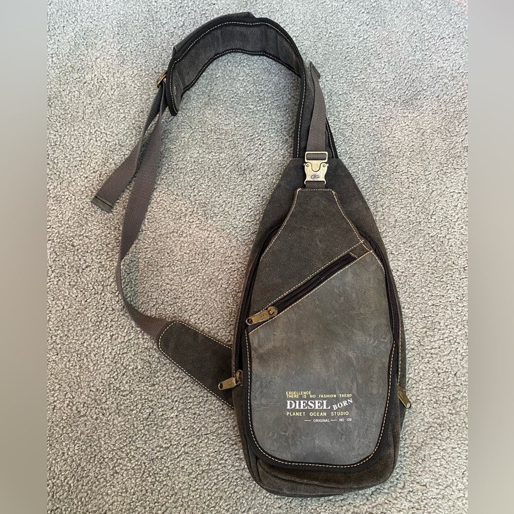 Vintage Rare Diesel Spare Parts Canvas Sling Bag